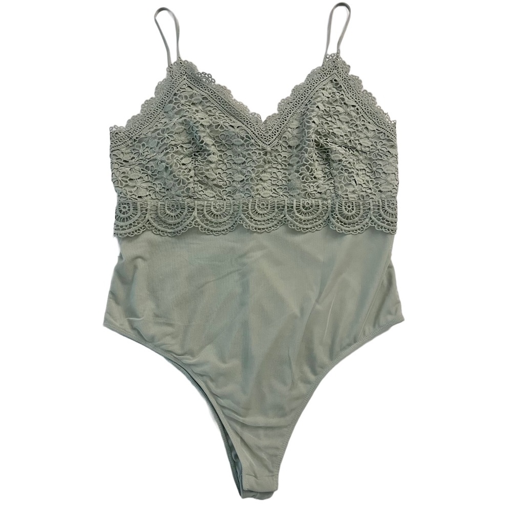 NWOT Rue21 Sable/Sage Green Lace Top Bodysuit, Rue+ Size 2X
